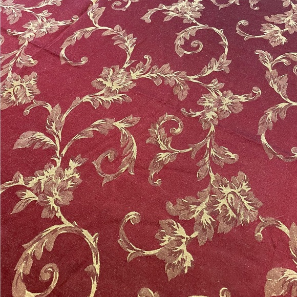 Burgundy Damask Tablecloth & Matching Napkins - 67” x 140” - Picture 2 of 4